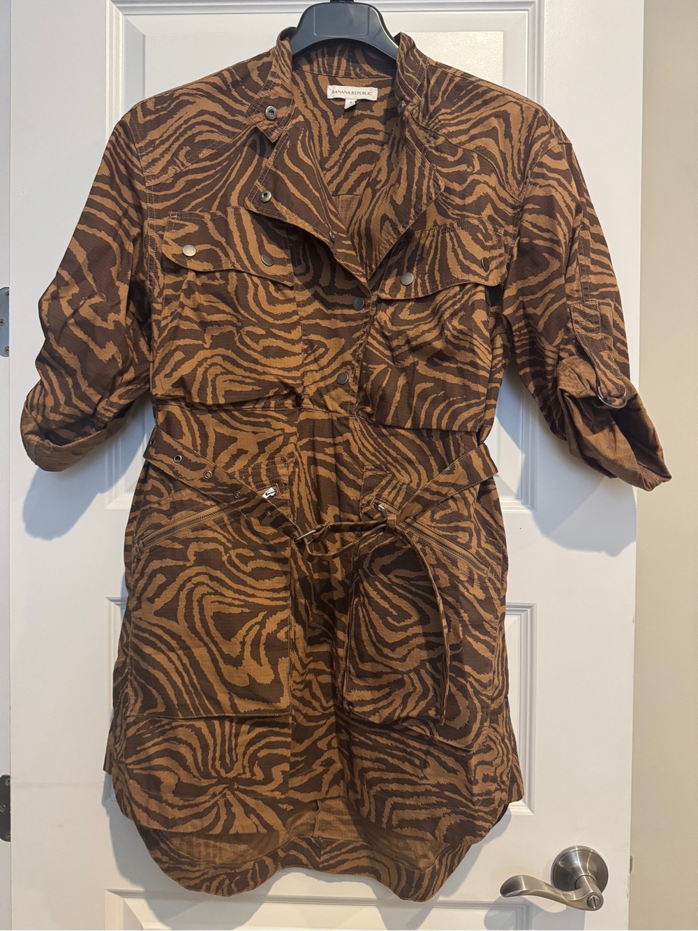 Banana Republic Brown Zebra-Print Utility Jacket